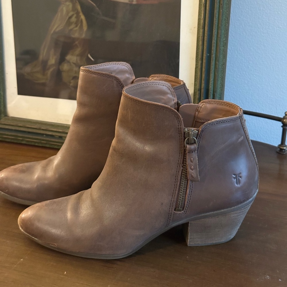 Frye Brown Leather Ankle Boots
